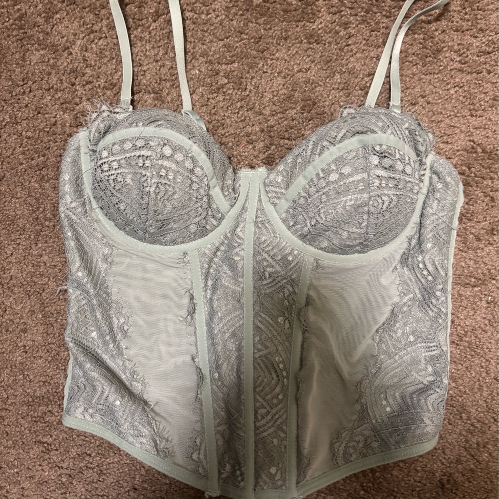 Garage green corset top